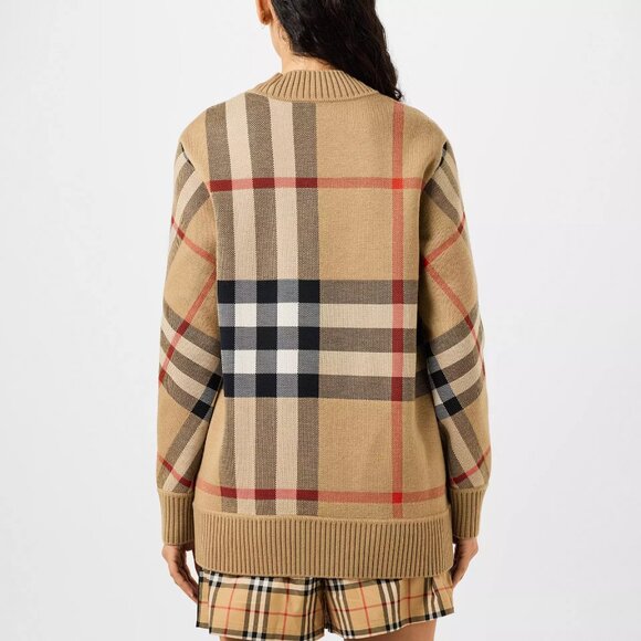 Burberry Women's Check Wool Caragh Cardigan - Picture 3 of 13